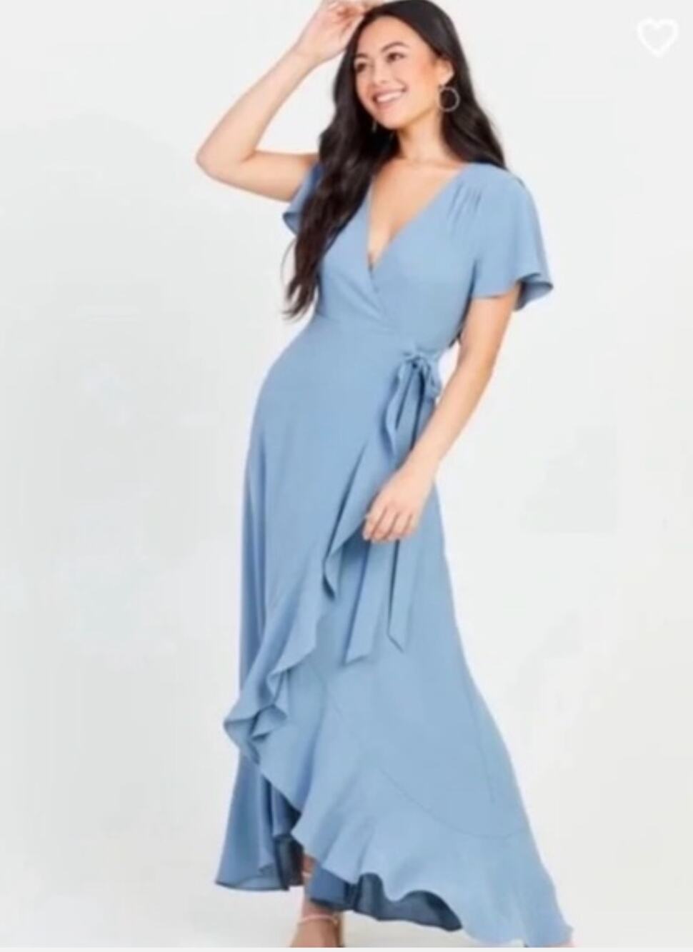 Altar'd State Dusty Blue.Springvale Maxi Dress Size L Wedding Guest Garden Party